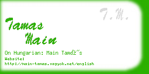 tamas main business card